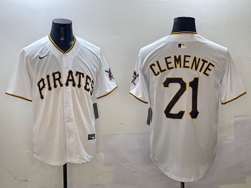 Men Pittsburgh Pirates #21 Clemente White Game 2025 Nike MLB Jersey style 1